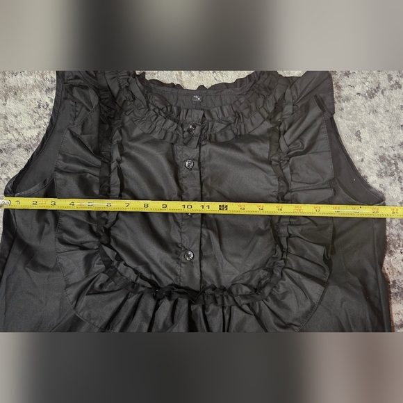 Elegant Black Ruffled Women's Dress Size S - Picture 7 of 8